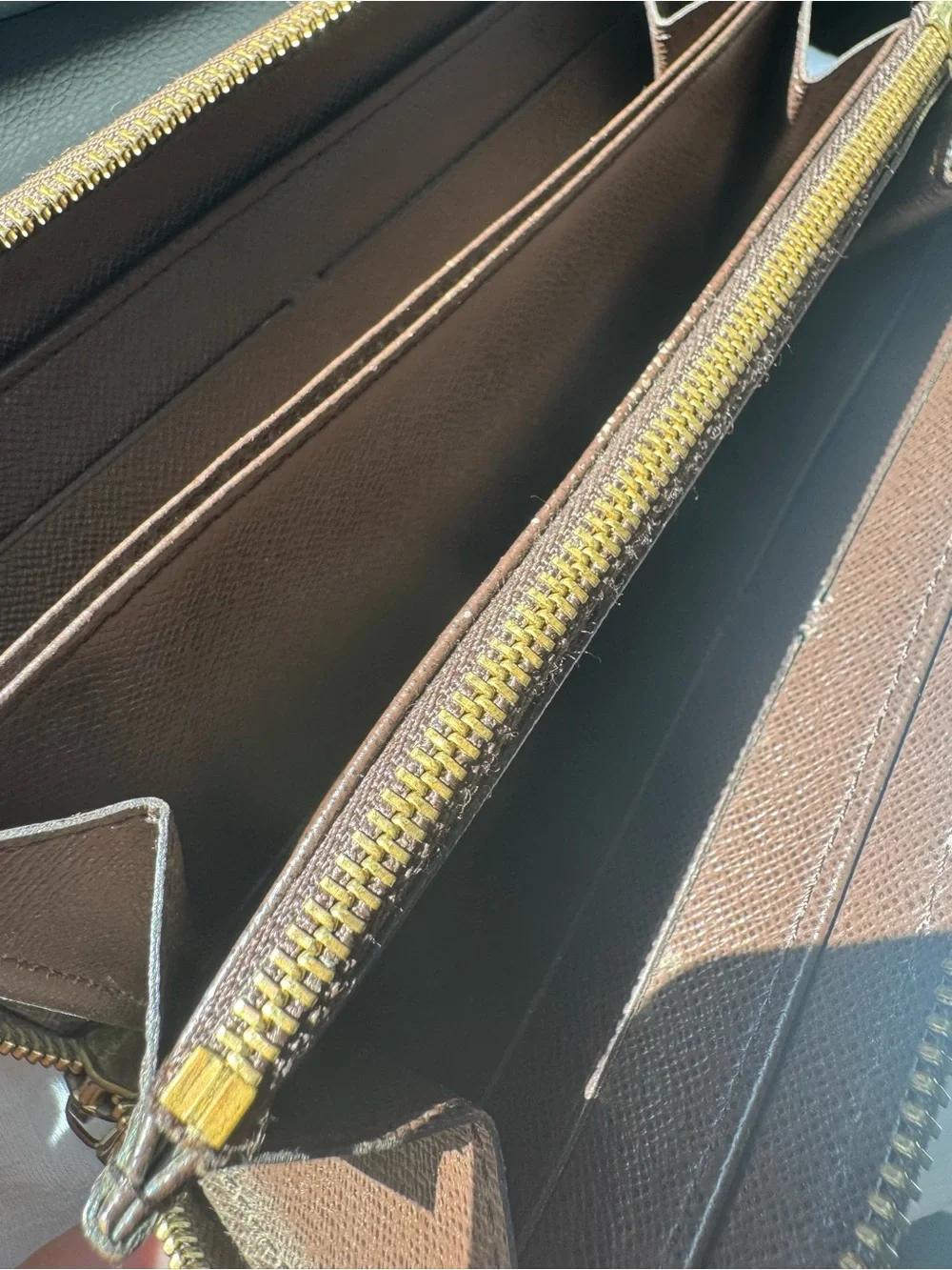 Louis Vuitton MiniLin Canvas Zip Wallet in Brown